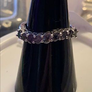 Natural Tanzanian champagne garnet wave ring .925.